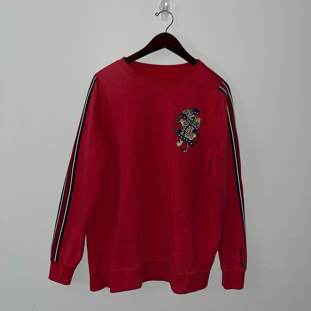 Vintage Men’s Red Tiger Hollister Surf Pullover Sweatshirt Size Large (0796)